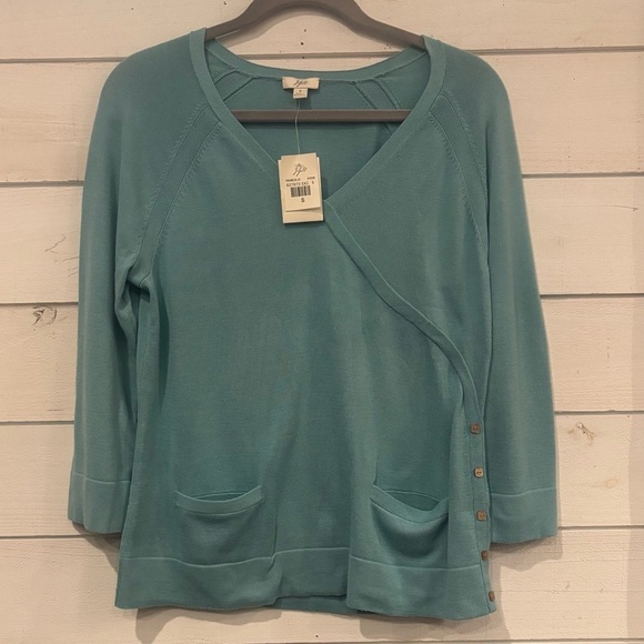 J. Jill Tops - J. Jill NWT Enamel Blue top with Button Details in size small 100% cotton